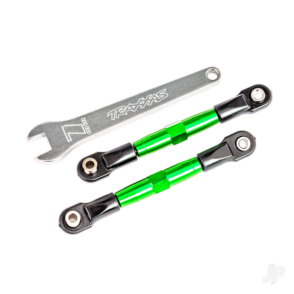 traxxas-camber-links-front-tubes-green-anodised-7075-t6-aluminium-stronger-than-titanium-2-assembled-with-rod-ends-and-hollow-balls-aluminium-wrench-1-fits-drag-slash