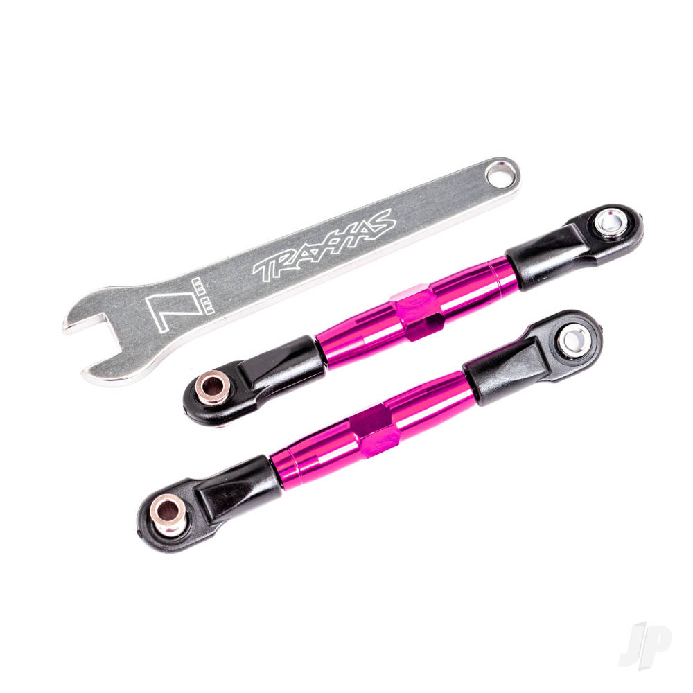 traxxas-camber-links-front-tubes-pink-anodised-7075-t6-aluminium-stronger-than-titanium-2-assembled-with-rod-ends-and-hollow-balls-aluminium-wrench-1-fits-drag-slash