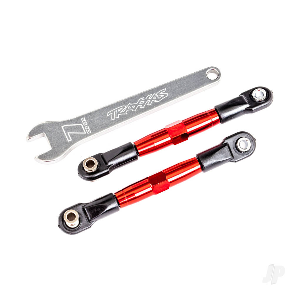 Traxxas Camber links, front (Tubes Red-anodised, 7075-T6 aluminium, stronger than Titanium) (2) (assembled with rod ends and hollow balls) / aluminium wrench (1) (fits Drag Slash)