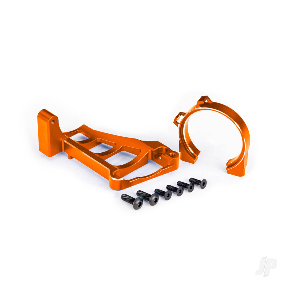 traxxas-motor-mounts-front-rear-orange-anodised-6061-t6-aluminium-3x10mm-ccs-with-threadlock-4-4x12mm-bcs-with-threadlock-2-for-use-with-3461-motor