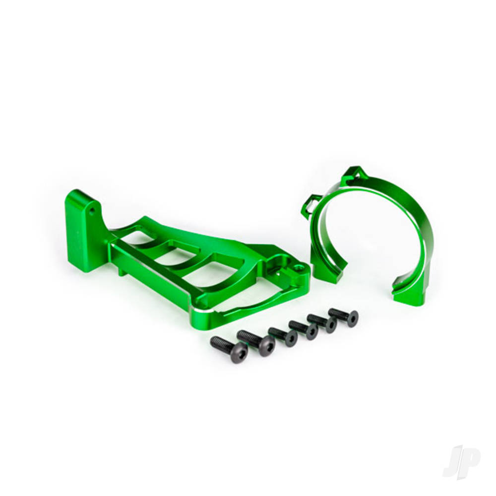 traxxas-motor-mounts-front-rear-green-anodised-6061-t6-aluminium-3x10mm-ccs-with-threadlock-4-4x12mm-bcs-with-threadlock-2-for-use-with-3461-motor