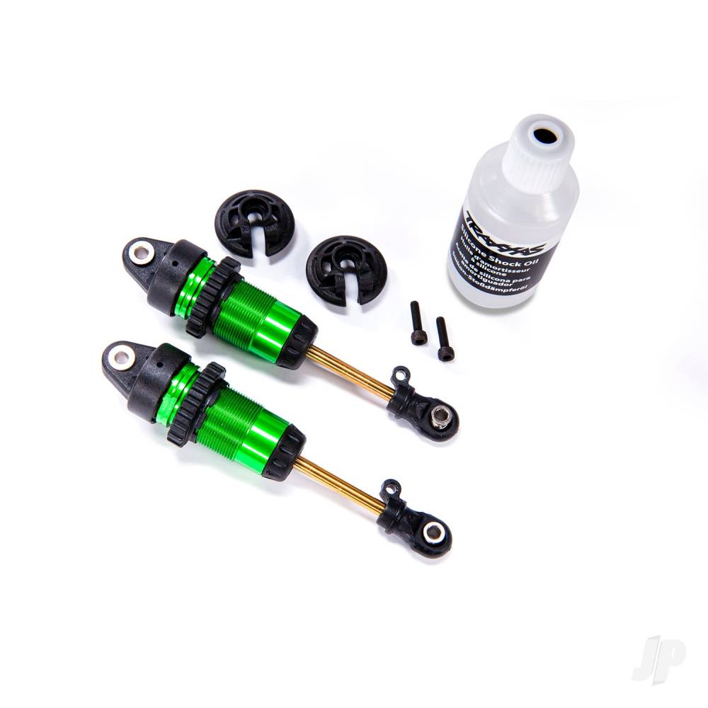 traxxas-shocks-gtr-long-green-anodised-ptfe-coated-bodies-with-tin-shafts-fully-assembled-without-springs-2-pcs