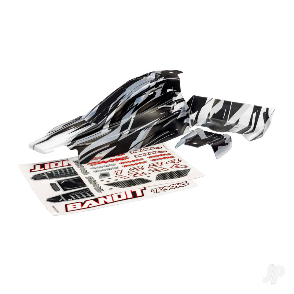 Traxxas Body, Bandit (also fits Bandit VXL), ProGraphix / wing (graphics are printed, requires paint & final colour application) / decal sheet