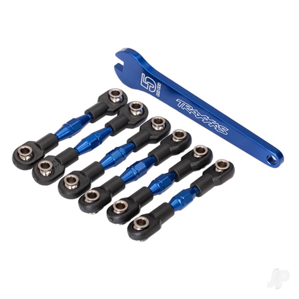 traxxas-turnbuckles-aluminium-blue-anodised-camber-links-32mm-front-2-pcs-camber-links-28mm-rear-2-pcs-toe-links-34mm-2-pcs-aluminium-wrench