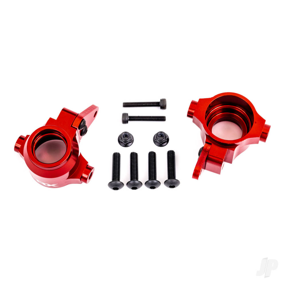Traxxas Steering blocks, 6061-T6 aluminium (Red-anodised), left & right) / steering block arms (2 pcs)