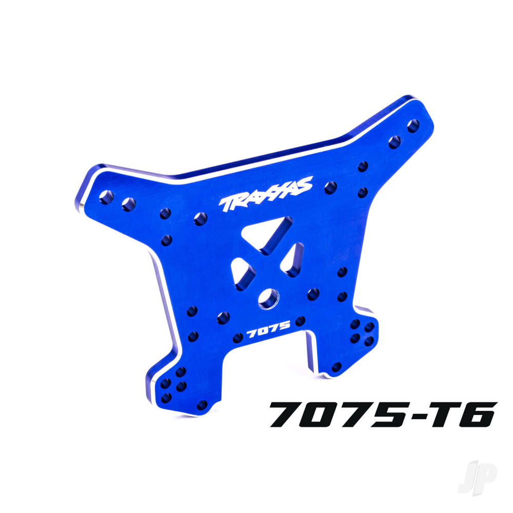 traxxas-shock-tower-rear-7075-t6-aluminium-blue-anodised-fits-sledge