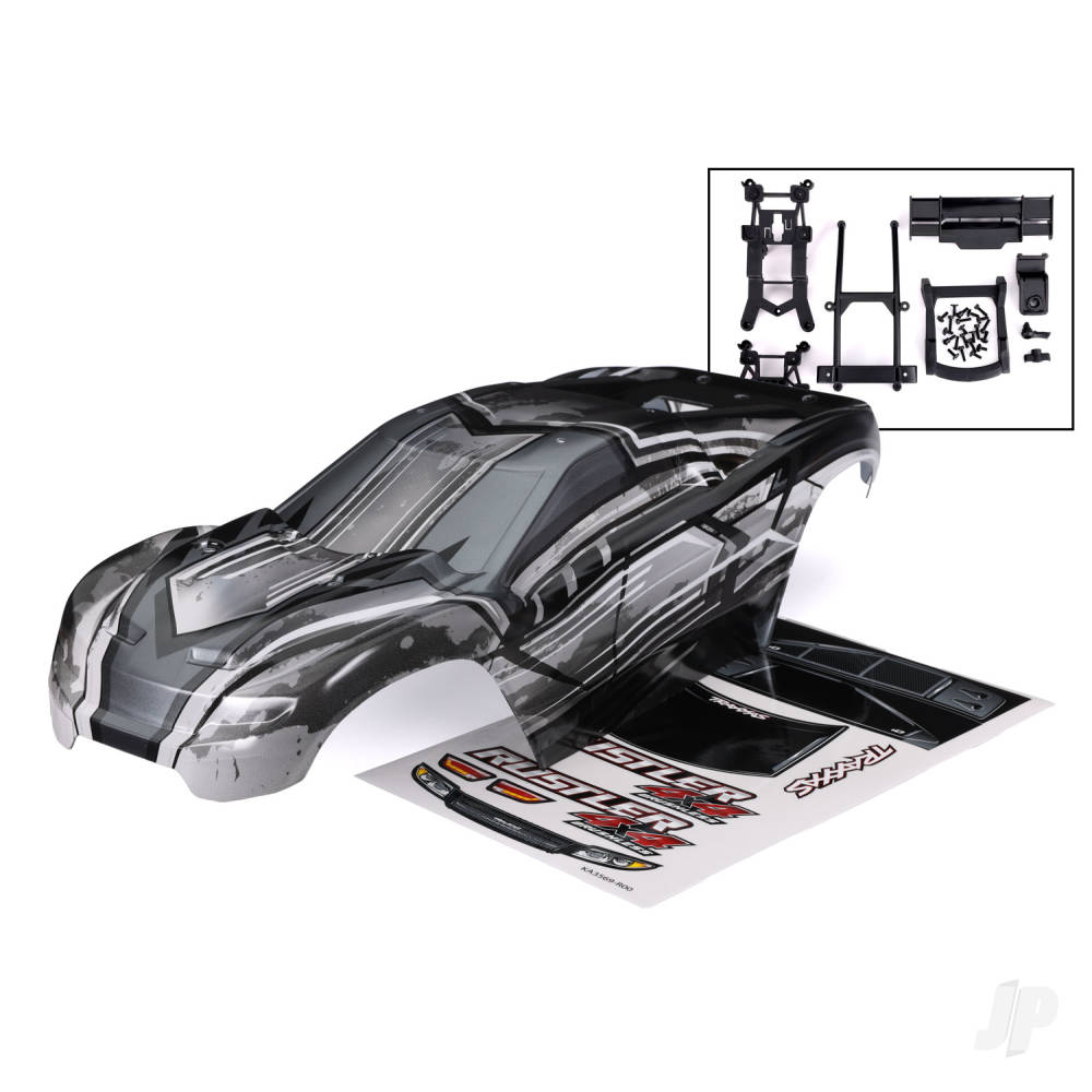 traxxas-body-rustler-4x4-prographix-graphics-are-printed-requires-paint-final-colour-application-body-mounts-front-rear-rear-body-support-decal-sheet