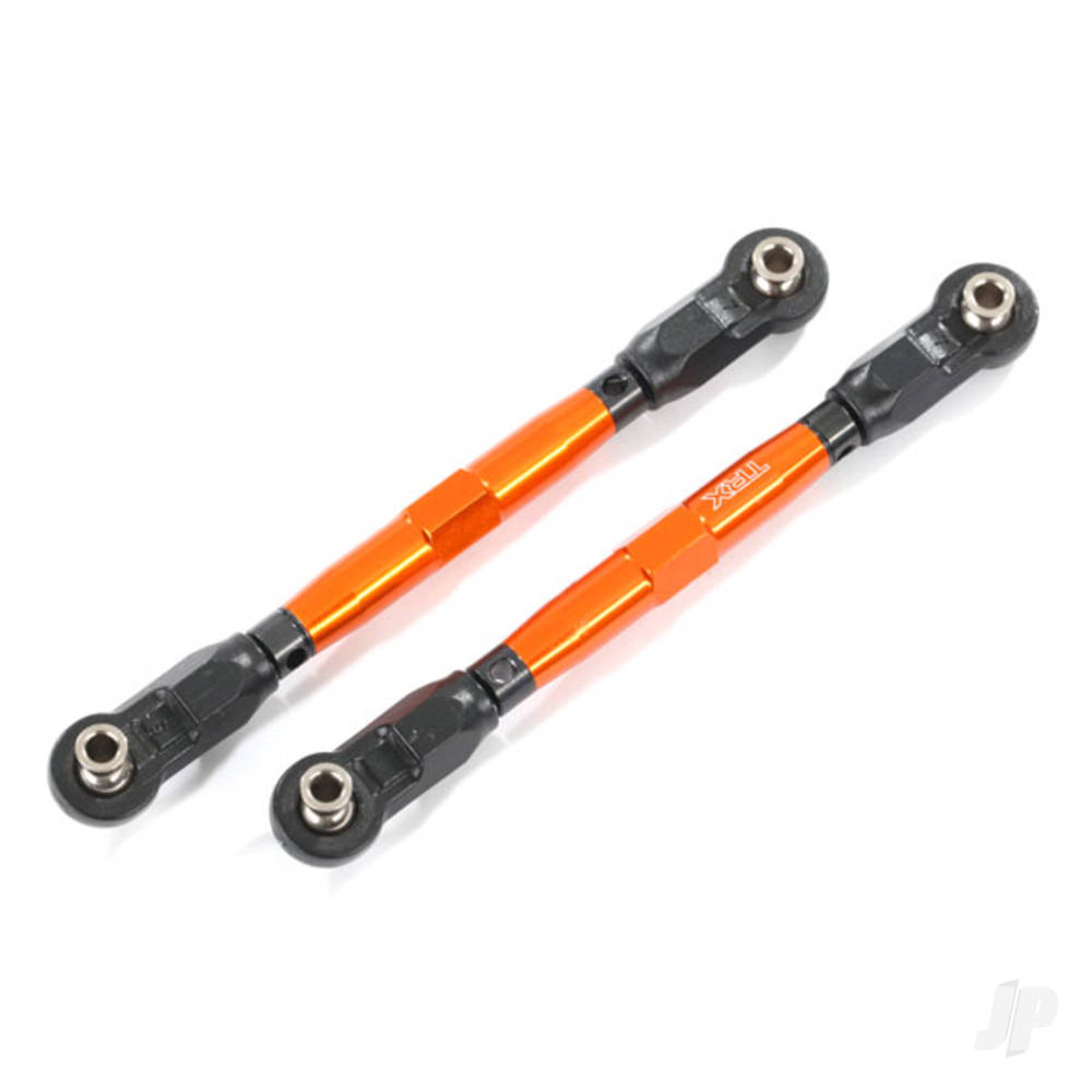 Traxxas Toe links, Front (Tubes Orange-anodised, 7075-T6 aluminium, stronger than Titanium) (88mm) (2 pcs) / rod ends, Rear (4 pcs) / rod ends, Front (4 pcs) / aluminium wrench (1pc)