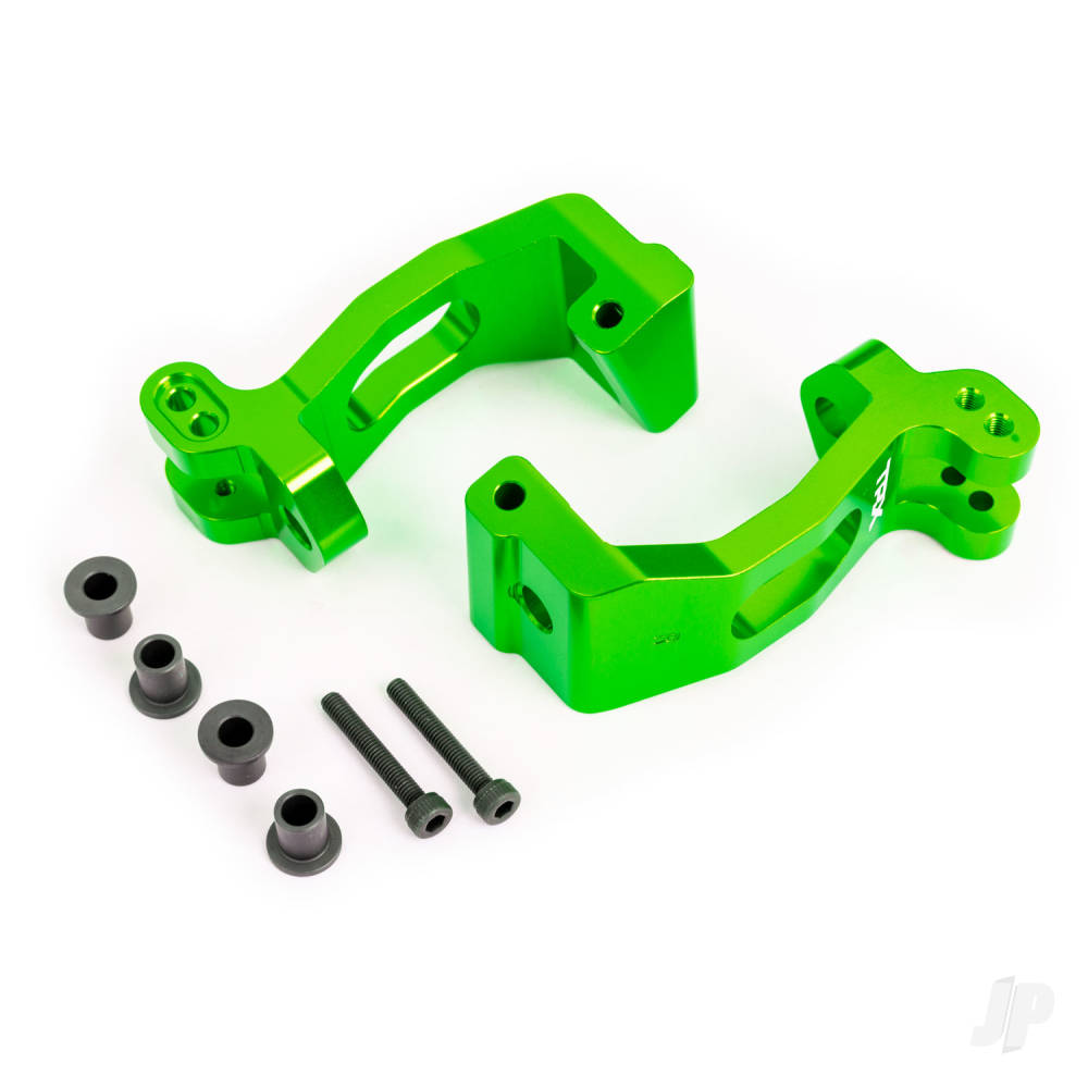 traxxas-caster-blocks-c-hubs-6061-t6-aluminium-green-anodised-left-right-kingpin-bushings-4-pcs