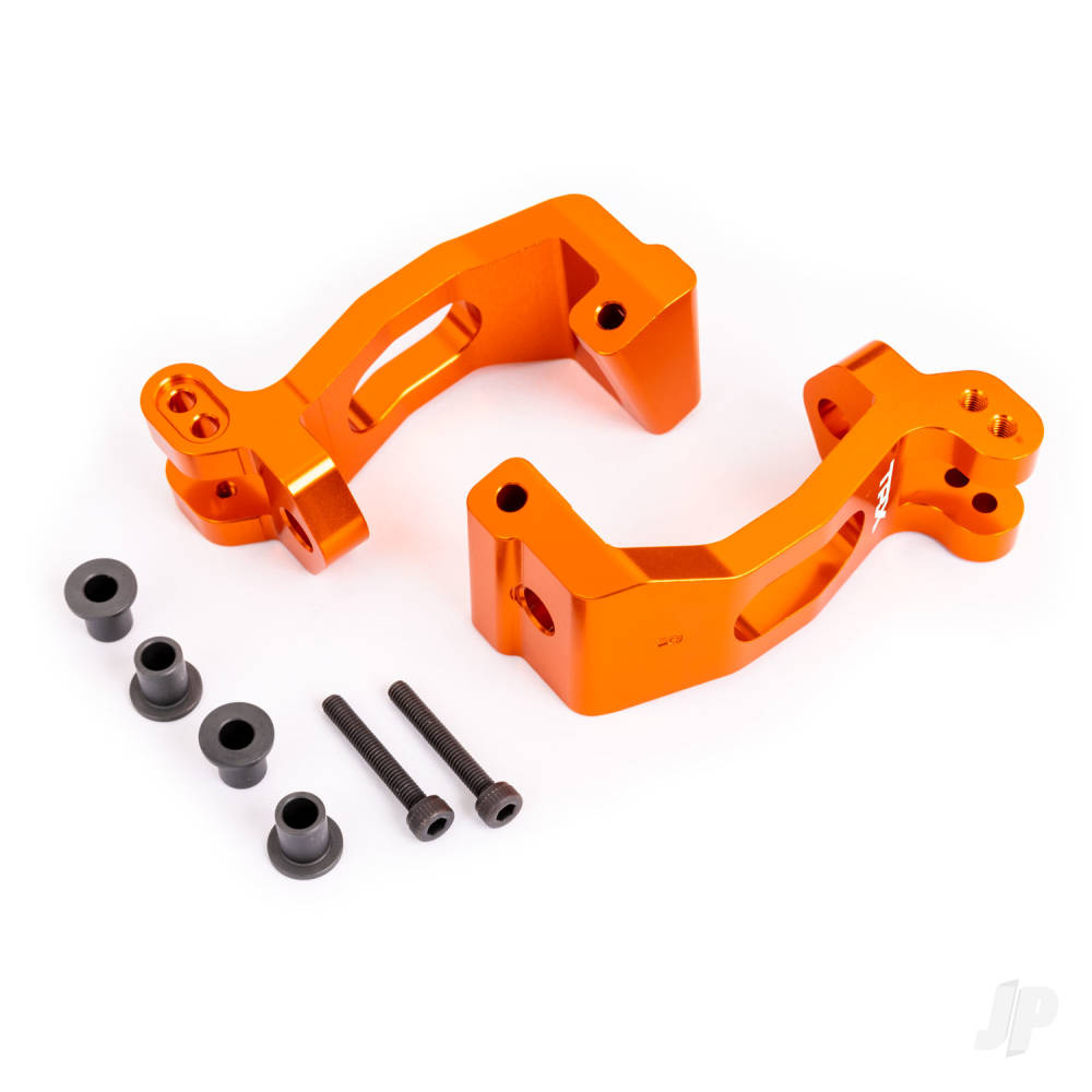 traxxas-caster-blocks-c-hubs-6061-t6-aluminium-orange-anodised-left-right-kingpin-bushings-4-pcs
