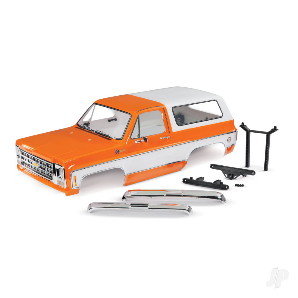 traxxas-body-chevrolet-blazer-1979-complete-orange-includes-grille-side-mirrors-door-handles-windshield-wipers-front-rear-bumper-decals-clipless-mounting-requires-8072x-inner-fenders