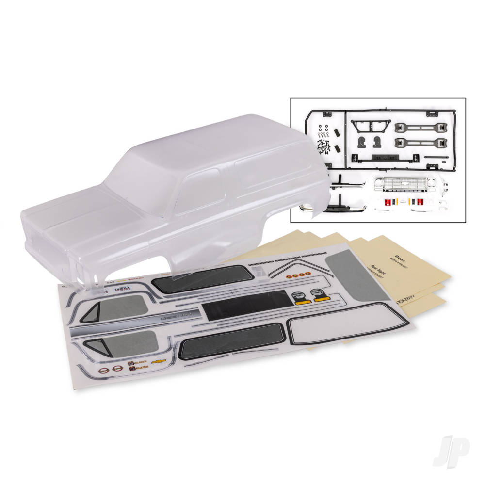 Traxxas Body, Chevrolet Blazer (1979), complete (Clear, requires painting) (includes grille, side mirrors, door handles, windshield wipers, front & rear bumper, decals, clipless mounting) (requires #8072X inner fenders)
