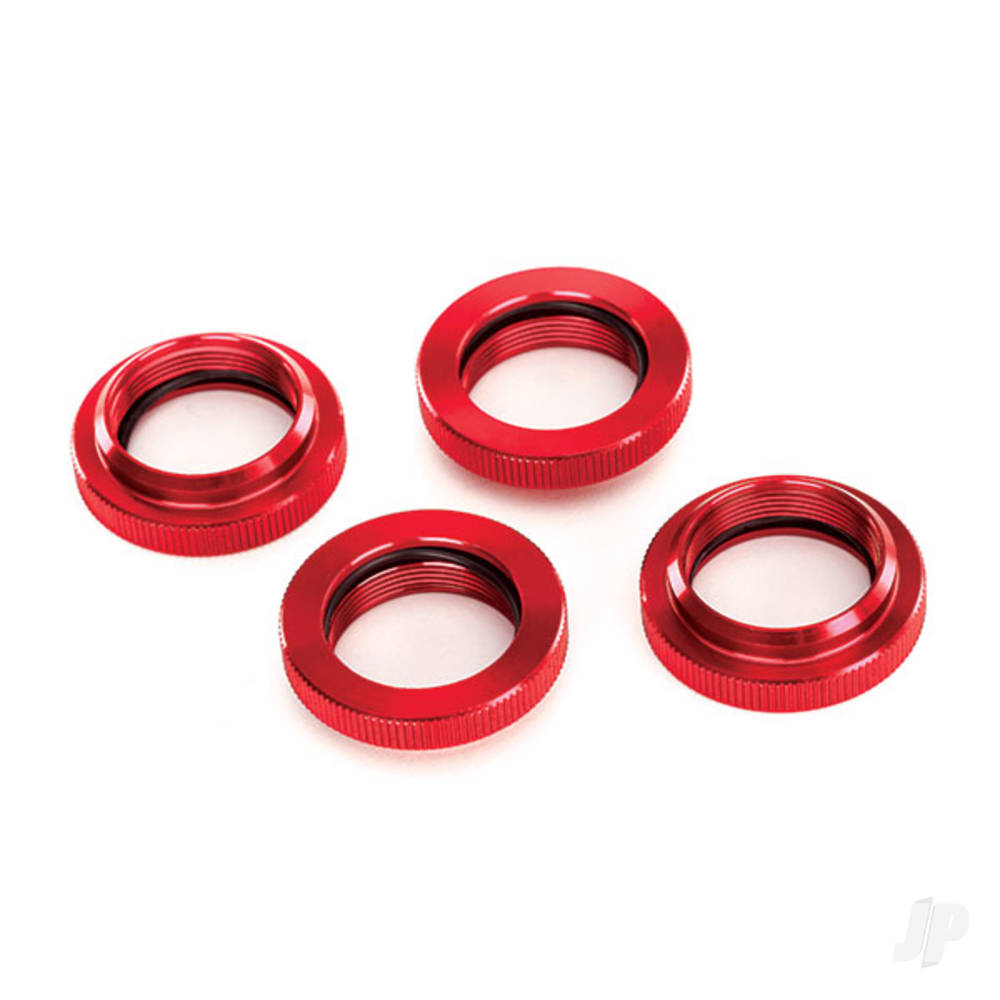 traxxas-spring-retainer-adjuster-red-anodised-aluminium-gtx-shocks-4-pcs-assembled-with-o-ring
