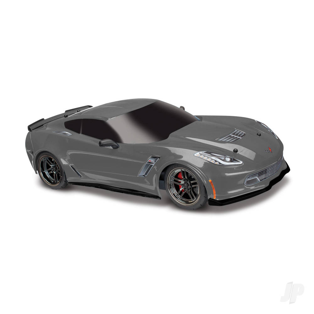 Traxxas Body, Chevrolet Corvette Z06, Graphite (painted, decals applied)-2