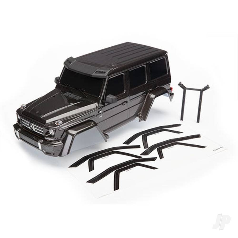 Traxxas Body, Mercedes-Benz G 500 4x4, complete (Black) (includes Rear Body post, grille, side mirrors, door handles, & windshield wipers)