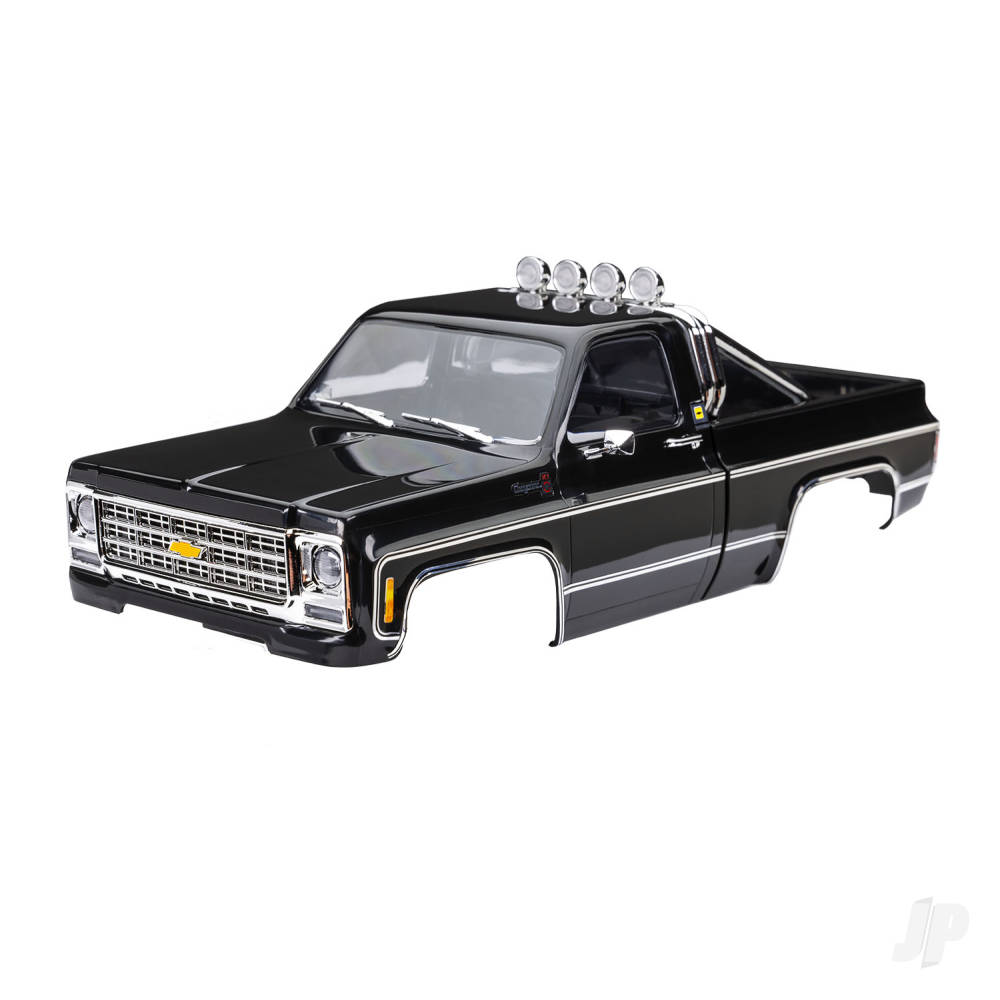 traxxas-body-chevrolet-k10-truck-1979-complete-black-includes-grille-side-mirrors-door-handles-roll-bar-windshield-wipers-clipless-mounting-requires-9835-front-rear-bumpers