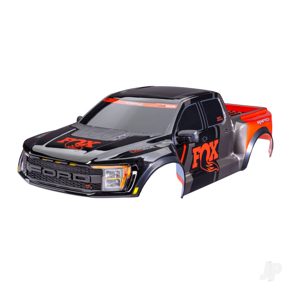 traxxas-body-ford-raptor-r-complete-fox-includes-grille-tailgate-trim-side-mirrors-decals-clipless-mounting-requires-10124-10125-body-mounts