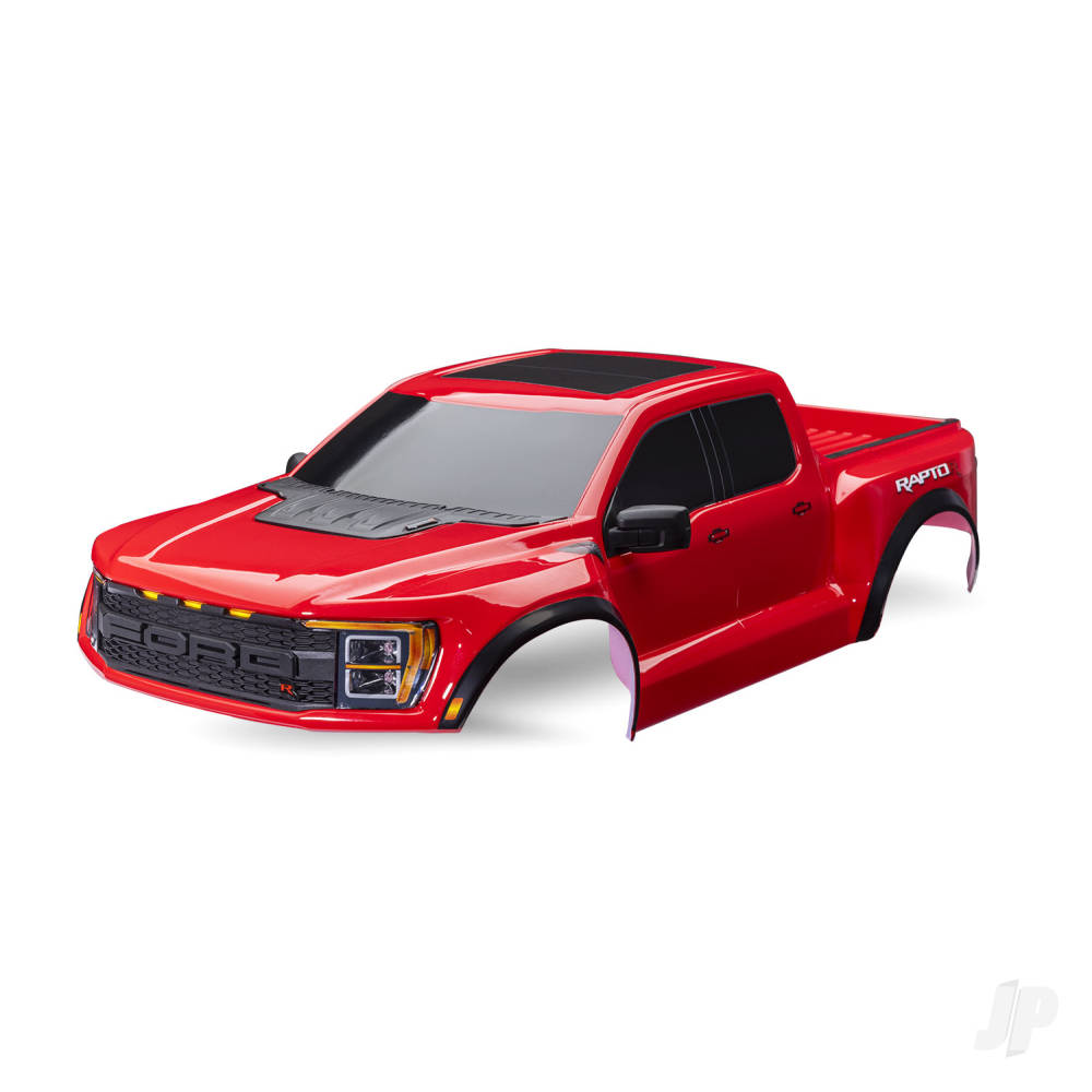 Traxxas Body, Ford Raptor R, complete (Red) (includes grille, tailgate trim, side mirrors, decals, & clipless mounting) (requires #10124 & 10125 body mounts)