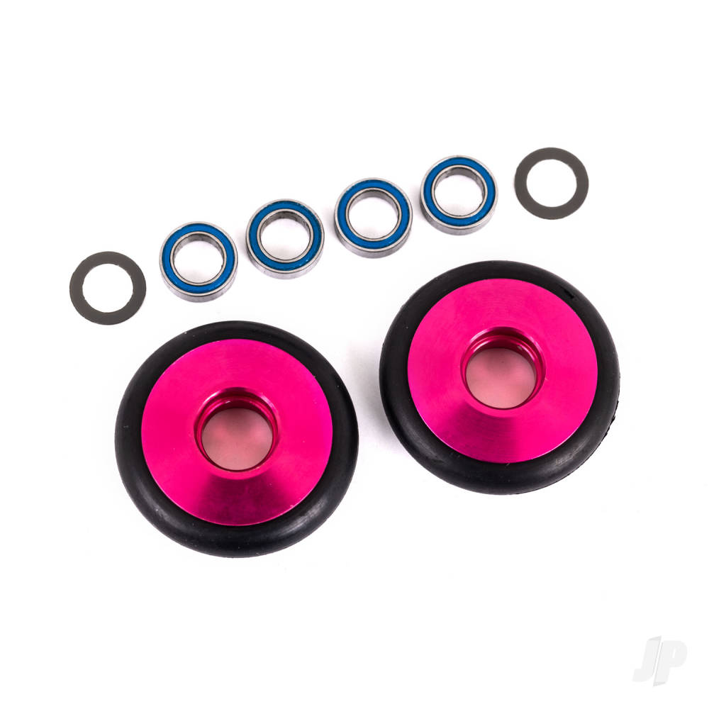 traxxas-wheels-wheelie-bar-6061-t6-aluminium-pink-anodised-2-5x8x25mm-ball-bearings-4-o-rings-2-5x8x03mm-tw-2
