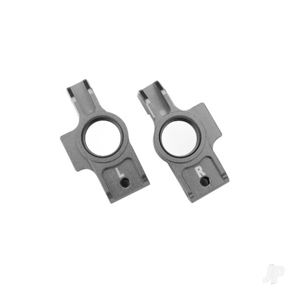 Traxxas Carriers, stub axle, 6061-T6 aluminium (Grey-anodised), left & right / 3x12mm BCS (with threadlock) (2 pcs) / 2.5x6mm BCS (with threadlock) (2 pcs)