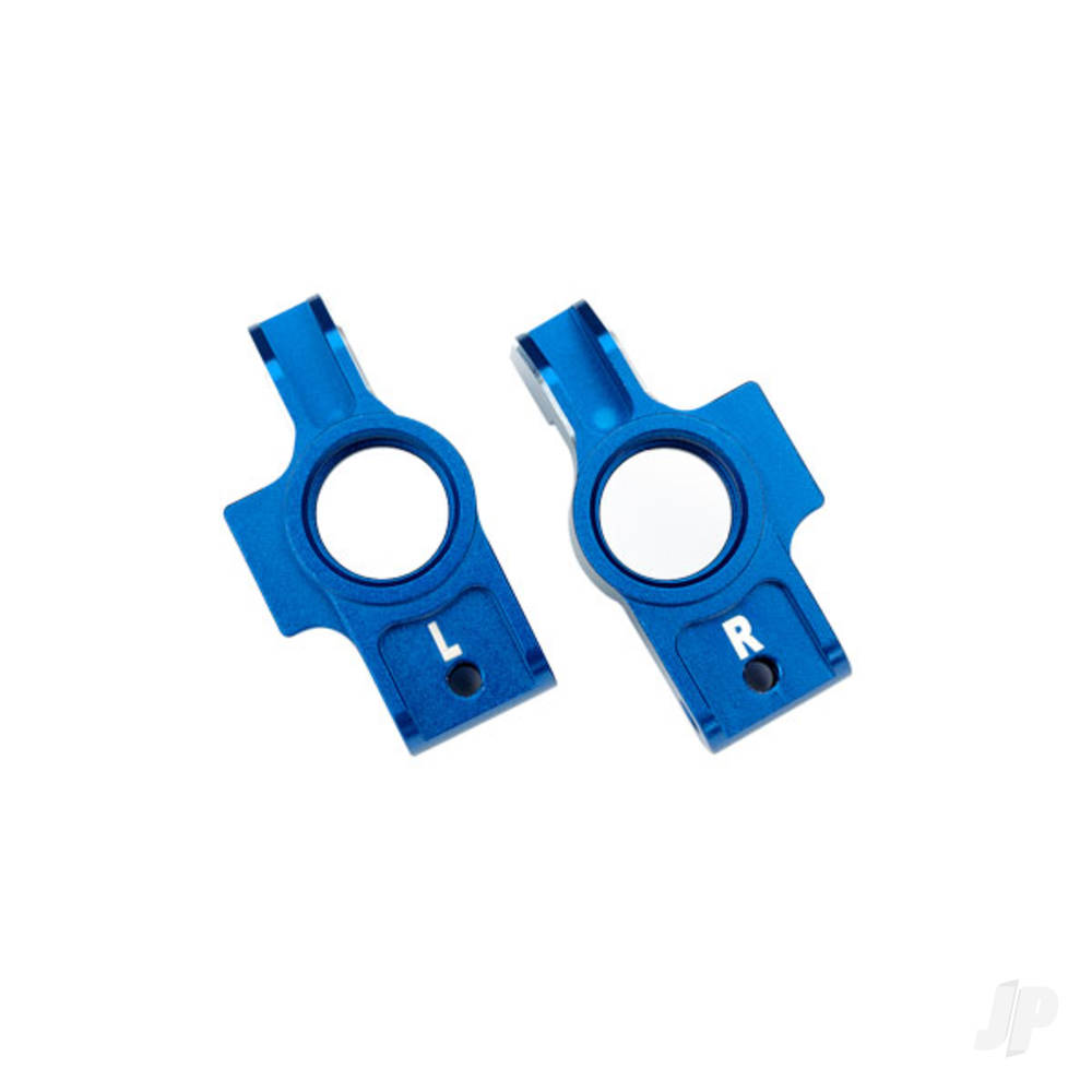 Traxxas Carriers, stub axle, 6061-T6 aluminium (Blue-anodised), (left & right) / 3x12mm BCS (with threadlock) (2 pcs) / 2.5x6mm BCS (with threadlock) (2 pcs)