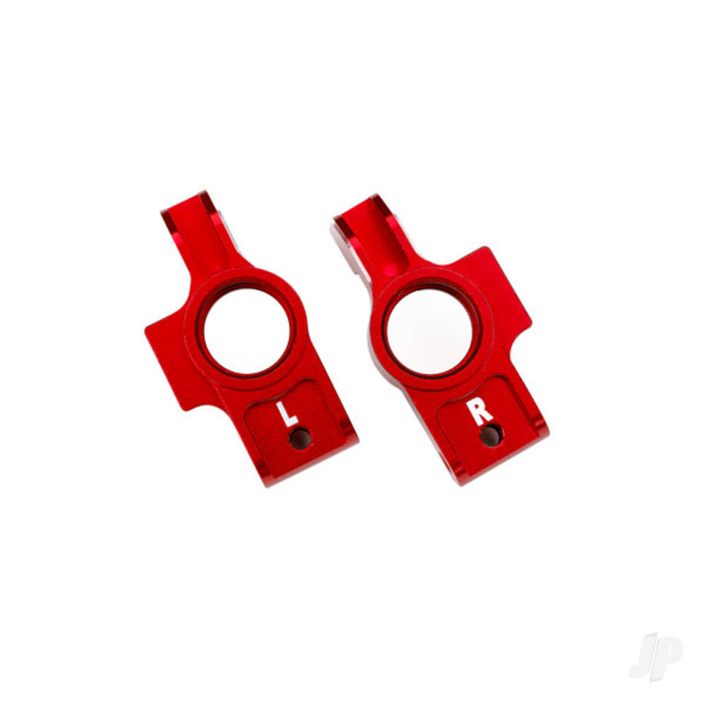 Traxxas Carriers, stub axle, 6061-T6 aluminium (Red-anodised), (left & right) / 3x12mm BCS (with threadlock) (2 pcs) / 2.5x6mm BCS (with threadlock) (2 pcs)
