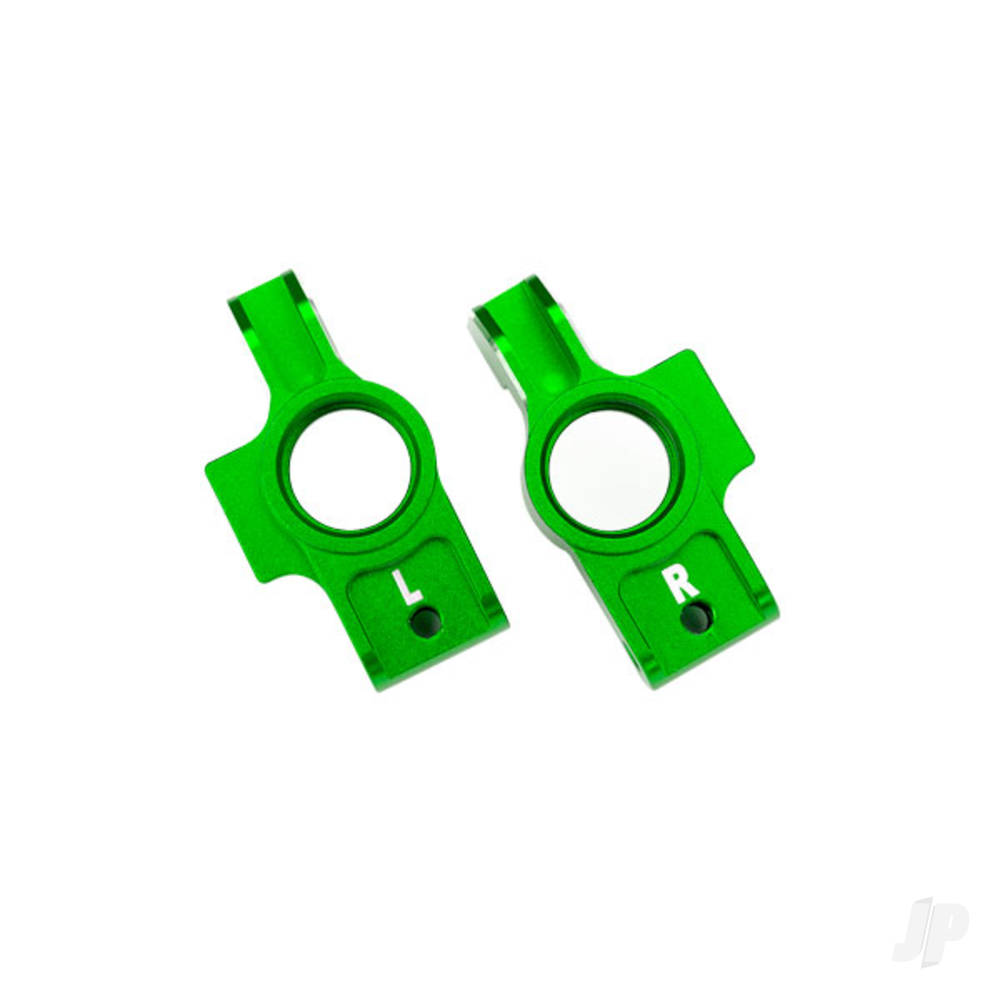 Traxxas Carriers, stub axle, 6061-T6 aluminium (Green-anodised) (left & right) / 3x12mm BCS (with threadlock) (2 pcs) / 2.5x6mm BCS (with threadlock) (2 pcs)