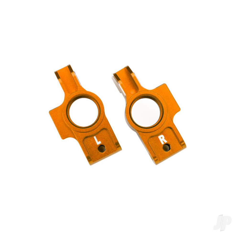 Traxxas Carriers, stub axle, 6061-T6 aluminium (Orange-anodised) (left & right) / 3x12mm BCS (with threadlock) (2 pcs) / 2.5x6mm BCS (with threadlock) (2 pcs)