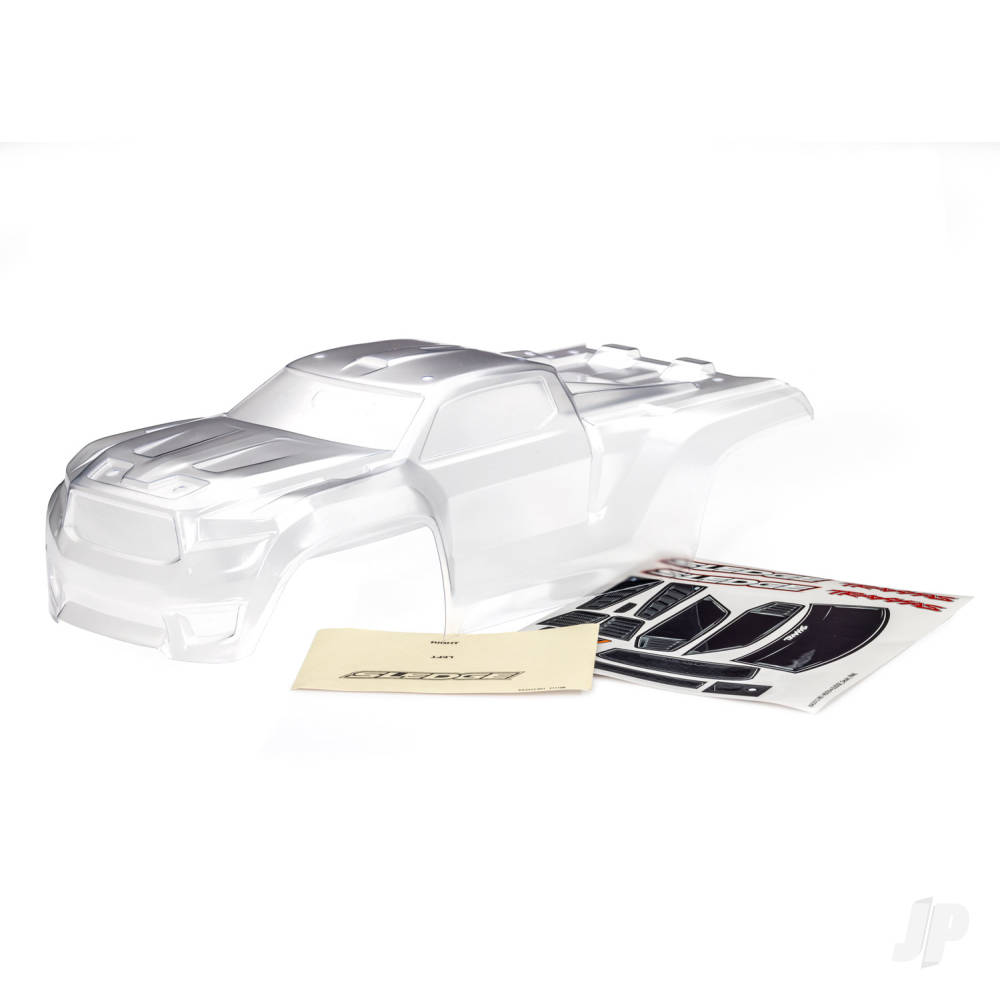 traxxas-body-sledge-clear-requires-painting-window-grille-lights-decal-sheet