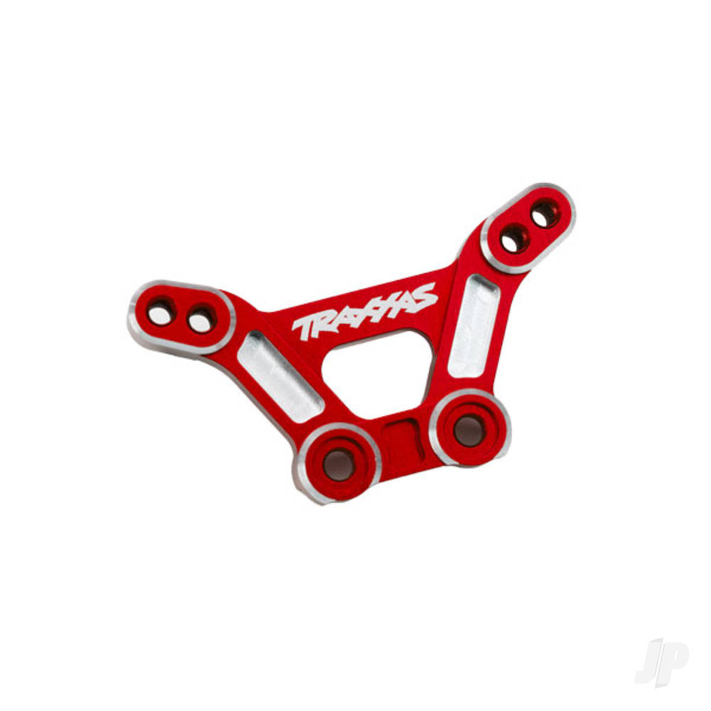 Traxxas Shock tower, front, 6061-T6 aluminium (Red-anodised) / 3x15mm BCS (with threadlock) (2 pcs)