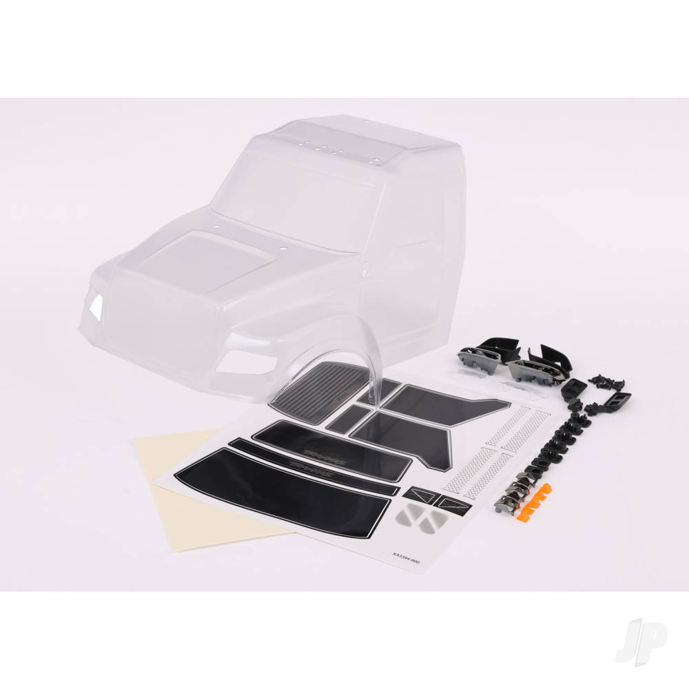 Traxxas Body, TRX-6 Ultimate RC Hauler (Clear, requires painting) (includes headlights, roof lights, side mirrors, & decals)