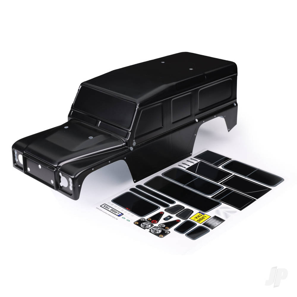 Traxxas Body, Land Rover Defender, Black (painted) / decals