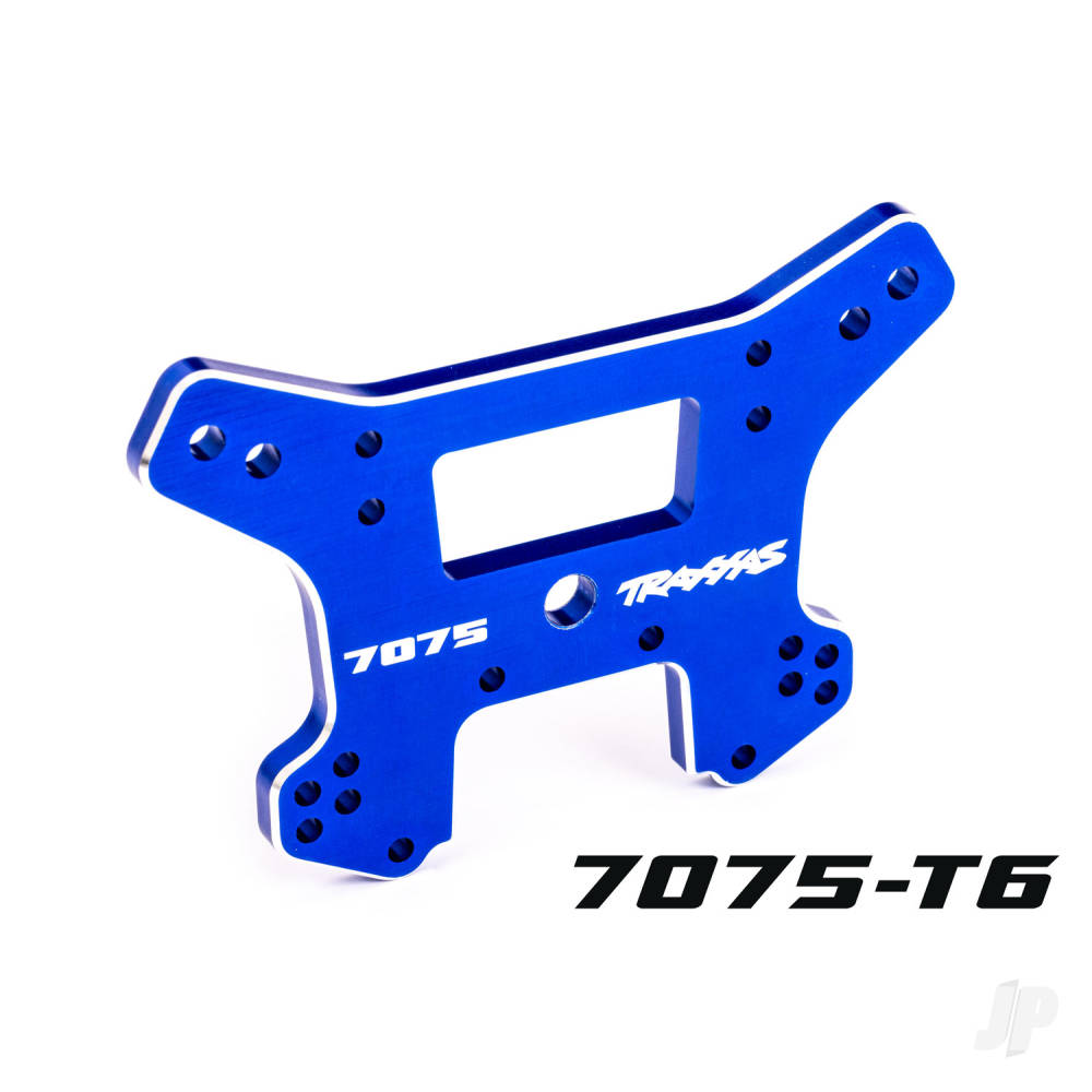 traxxas-shock-tower-front-7075-t6-aluminium-blue-anodised-fits-sledge