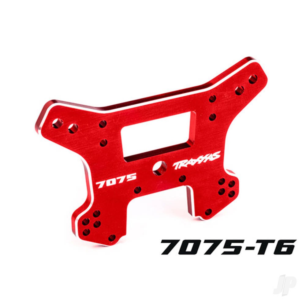 traxxas-shock-tower-front-7075-t6-aluminium-red-anodised-fits-sledge