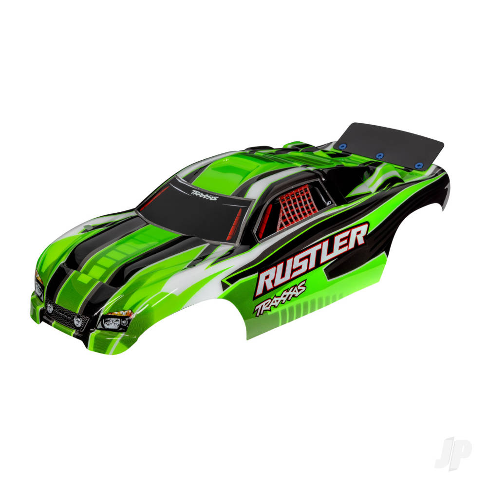 Traxxas Body, Rustler (also fits Rustler VXL), Green (painted, decals applied, assembled with wing)