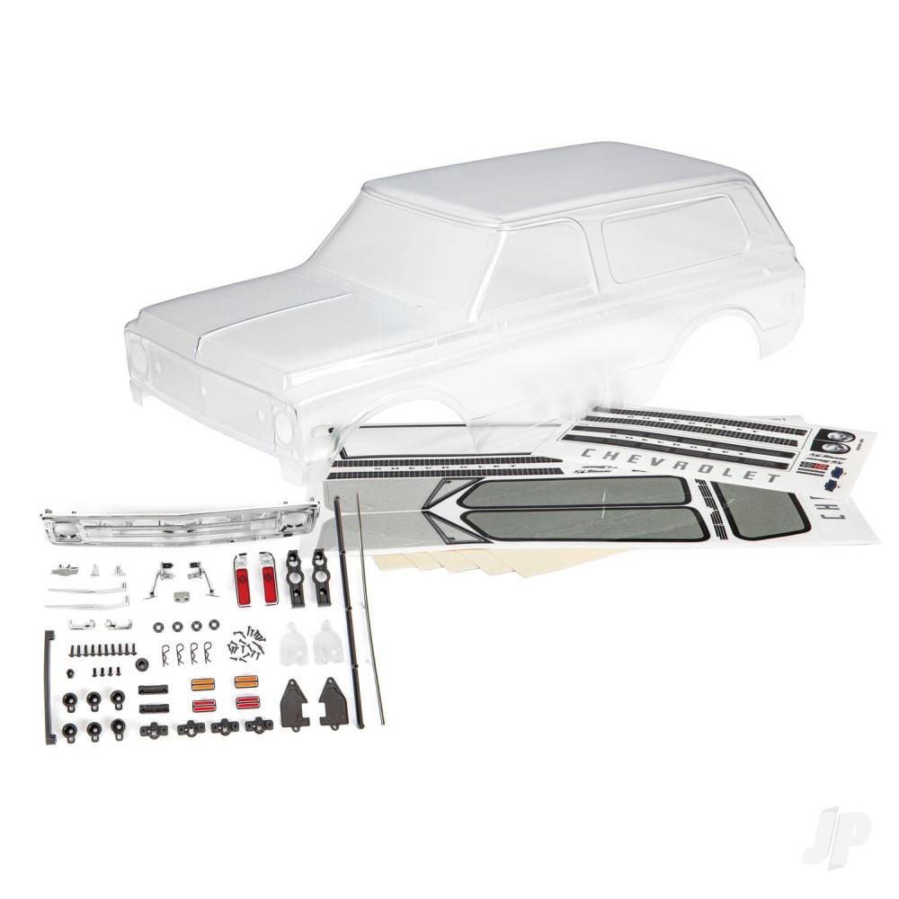 Traxxas Body, Chevrolet Blazer (1969 - 1970) (Clear, requires painting) (includes grille, side mirrors, door handles, windshield wipers, decals, window masks)
