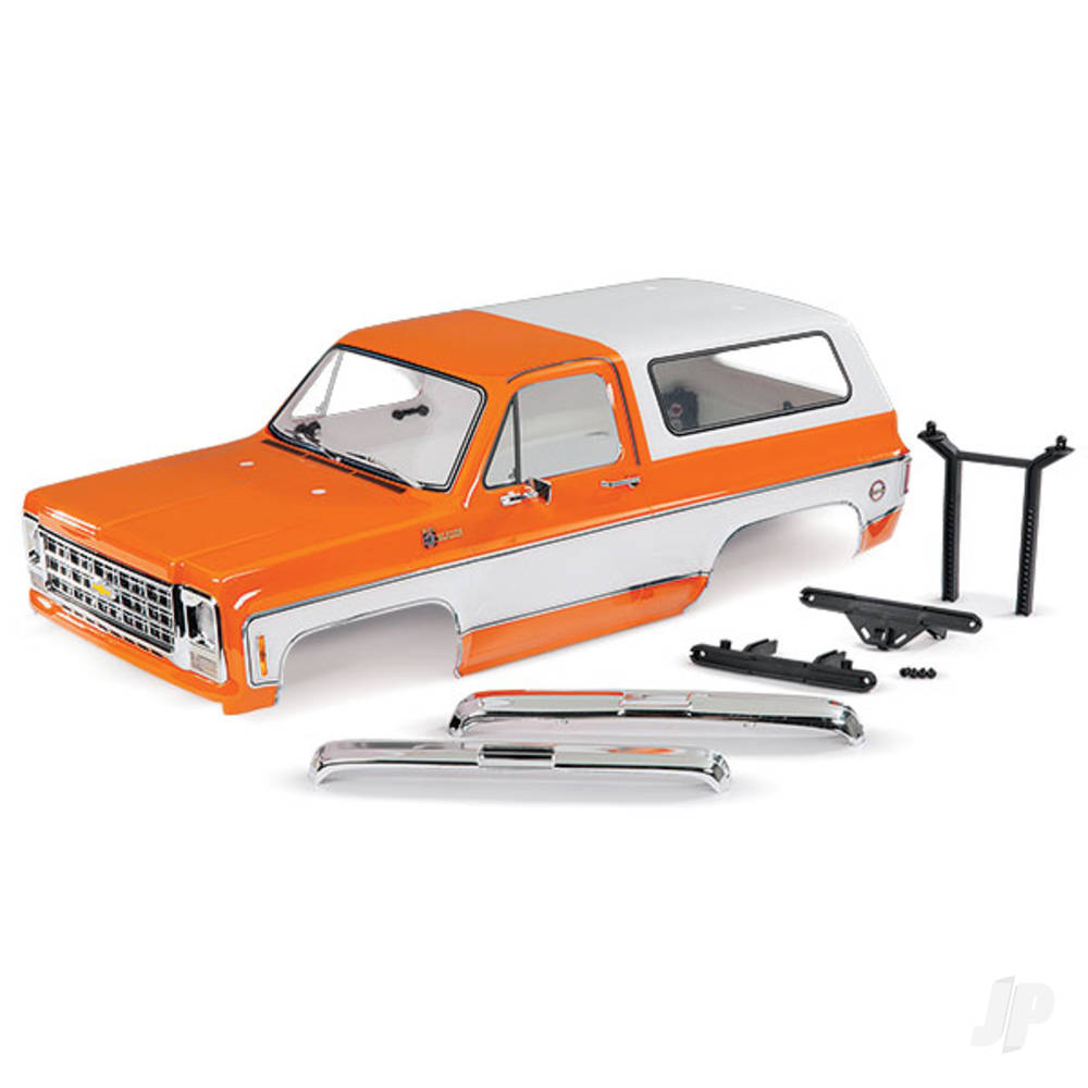 Traxxas Body, Chevrolet Blazer (1979), Complete (Orange) (includes grille, side mirrors, door handles, windshield wipers, Front & Rear bumpers, decals)