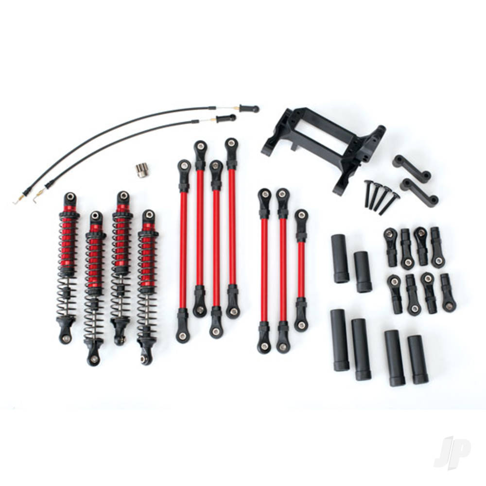 traxxas-long-arm-lift-kit-trx-4-complete-includes-red-powder-coated-links-red-anodised-shocks