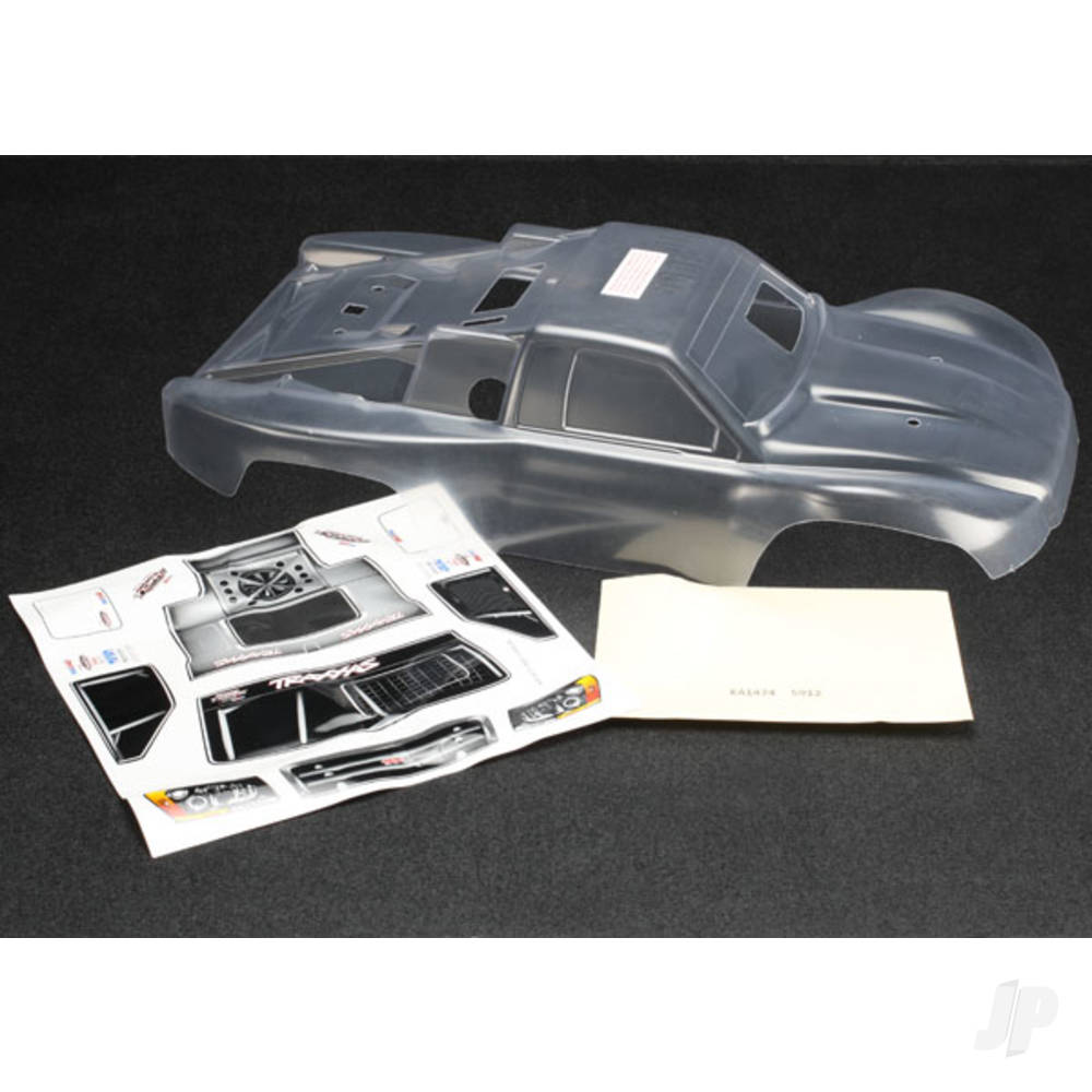 Traxxas Body, Slayer Pro 4X4 (Clear, requires painting) / window masks / decal sheets