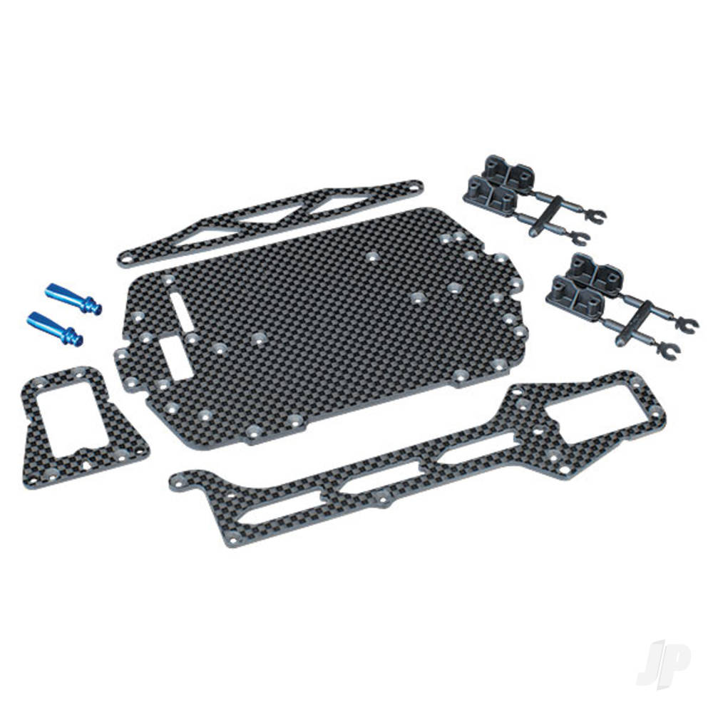 Traxxas Carbon fibre conversion kit (includes Chassis, upper Chassis, battery hold down, adhesive foam tape, hardware)