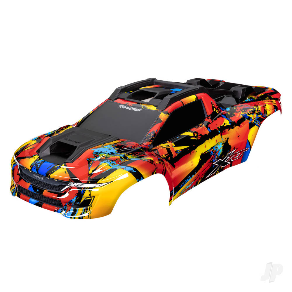 Traxxas Body, XRT Solar Flare (painted, decals applied) (assembled with front & rear body supports for clipless mounting, roof & hood skid pads)