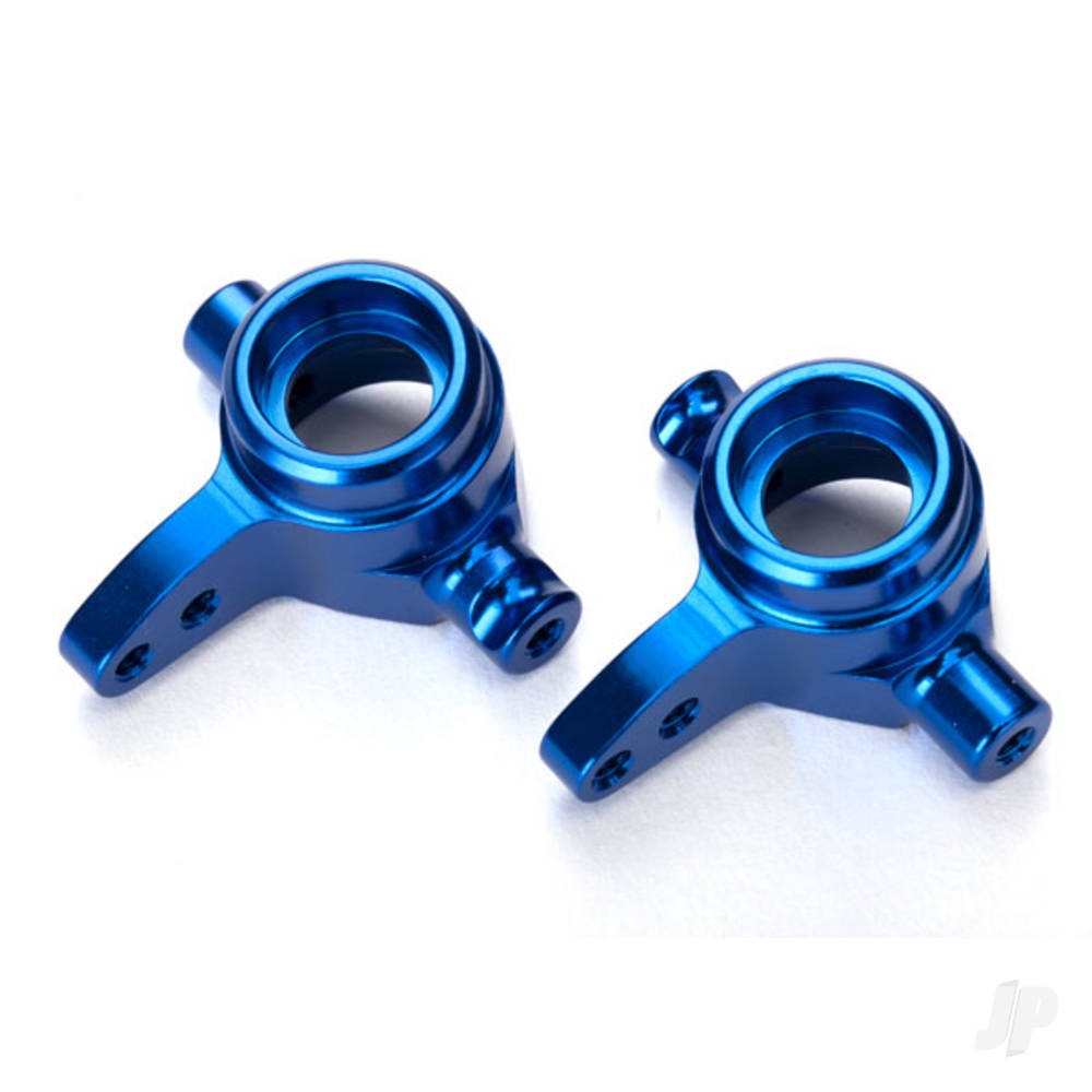 Traxxas Steering blocks, 6061-T6 aluminium, left & right (Blue-anodised)