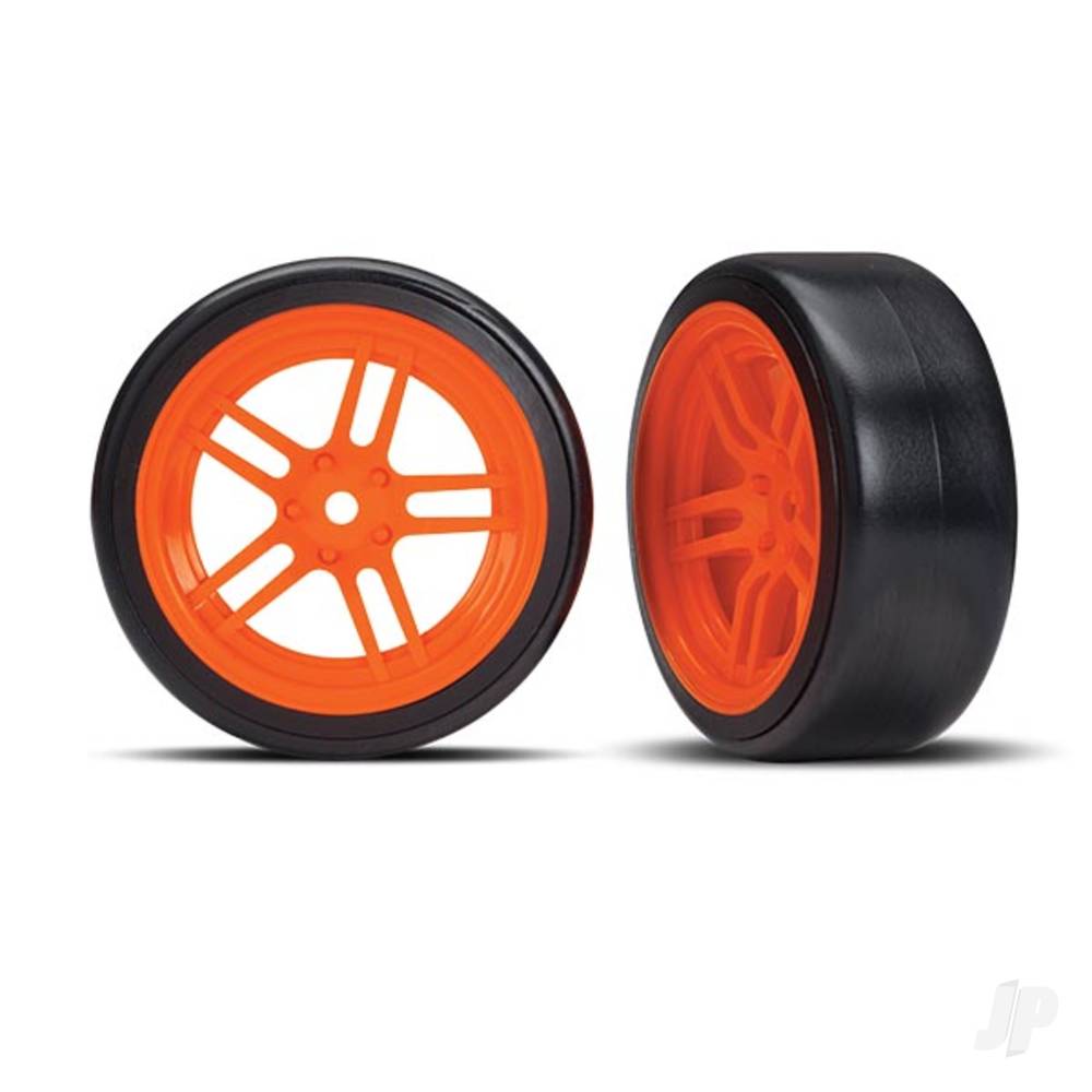 Traxxas Tyres & Wheels, Assembled Glued 1.9in Drift Tyres (Front)