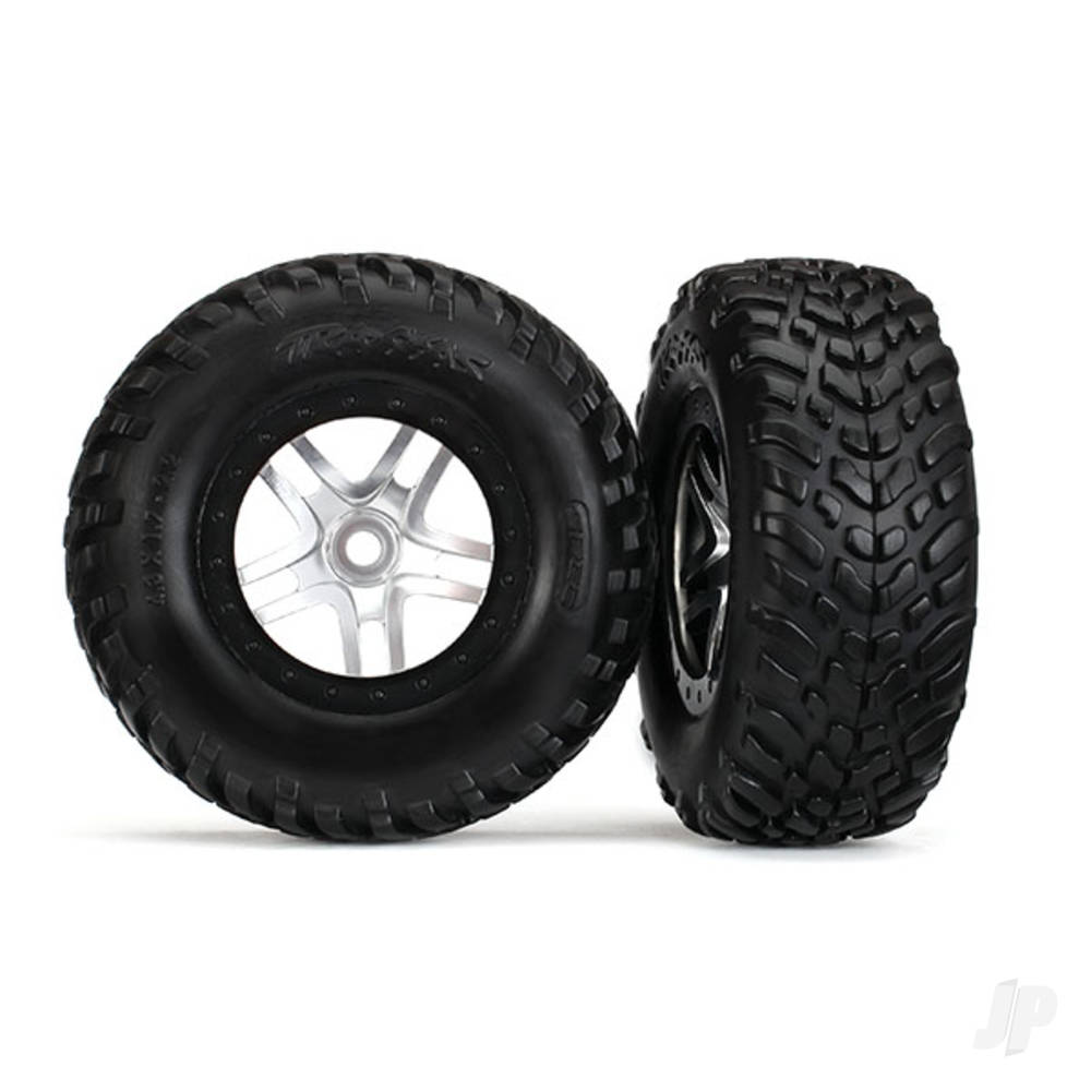 Traxxas Tyres & Wheels, Assembled Glued SCT Off-Road Racing Tyres, Foam Inserts) (2 pcs) (Front and Rear)