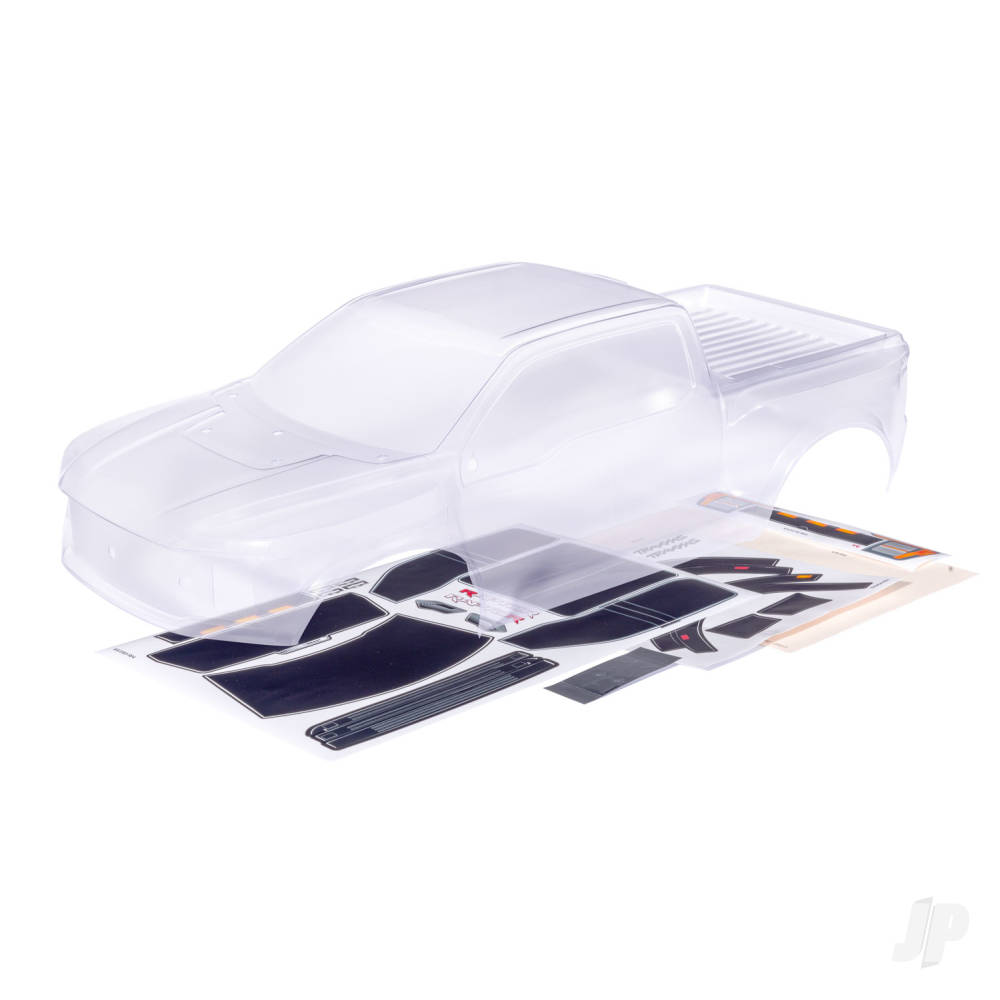 traxxas-body-ford-raptor-r-clear-requires-painting-window-masks-decal-sheets