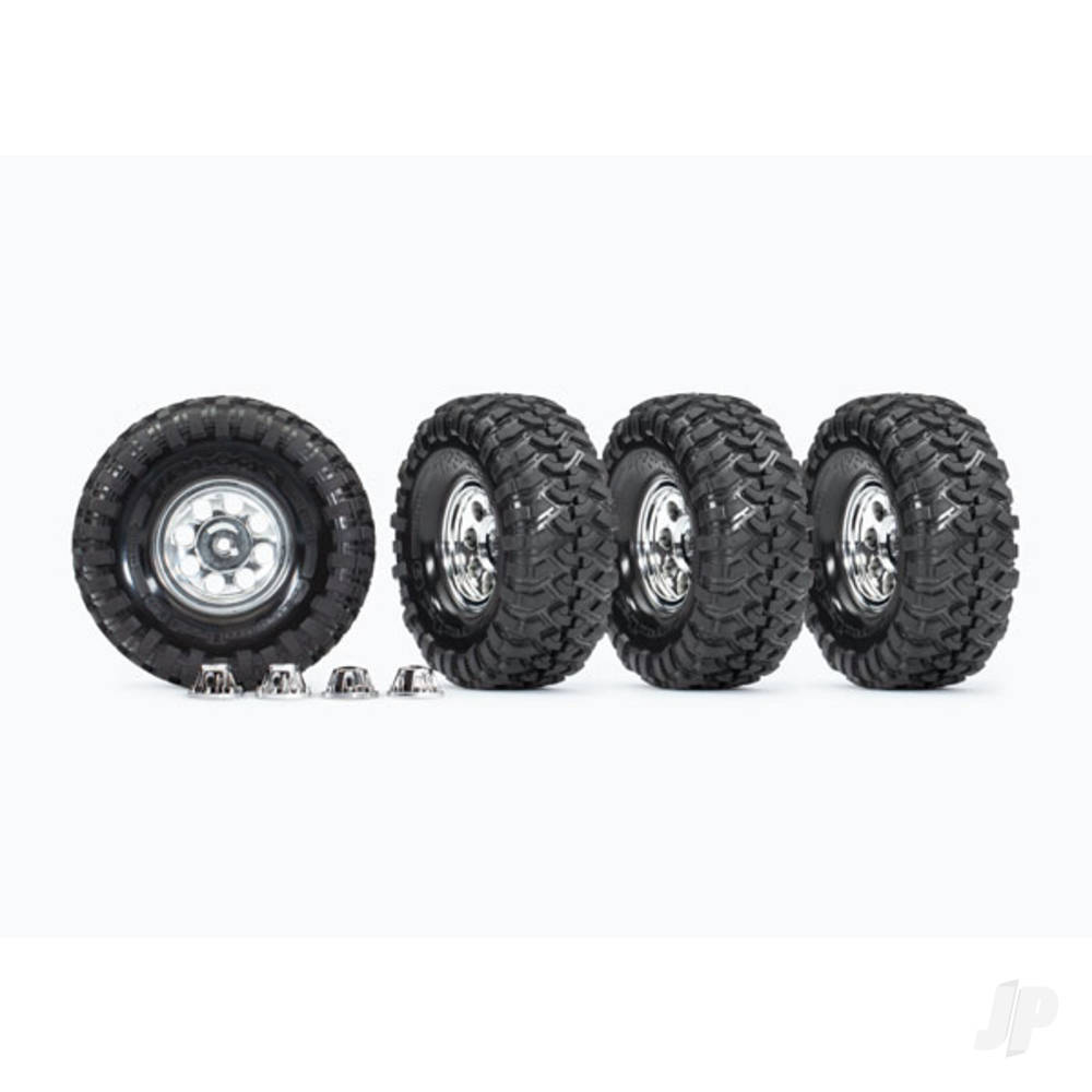 traxxas-tyres-wheels-assembled-glued-19-classic-chrome-wheels-canyon-trail-46x19-tyres-4-pcs-centre-caps-4-pcs-requires-8255a-extended-stub-axle