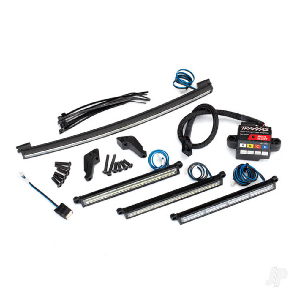 Traxxas LED light set, complete (includes Front light bar (2 pcs), Rear light bar, curved roof light bar, and high-voltage power amplifier)