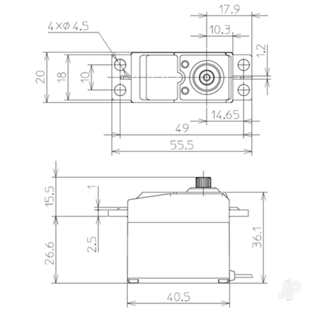 S-U301 Standard Digital Servo PWM/S.Bus2 3.9kg 0.16s 4.8v - 7.4V-5