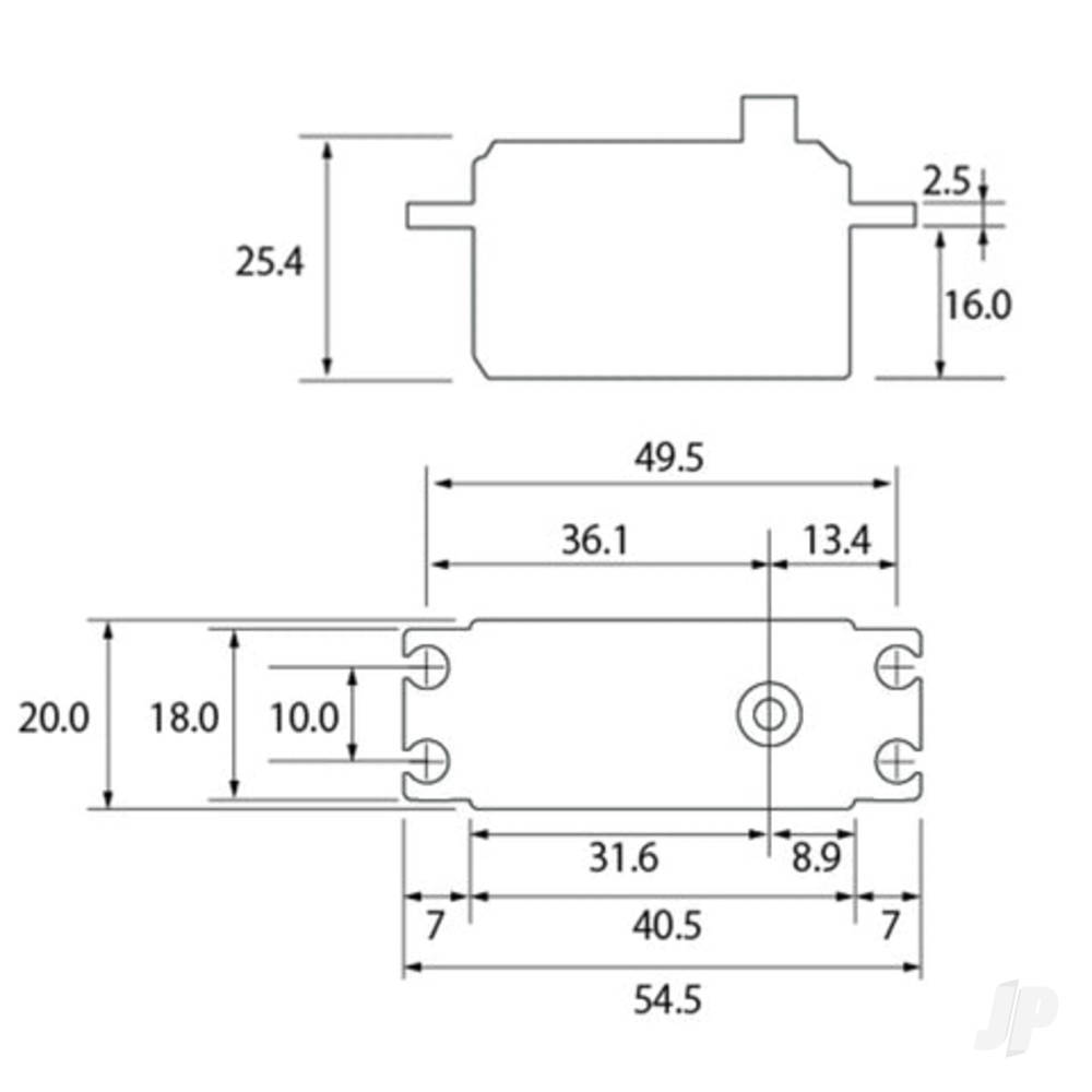 Futaba S-C400 Low Profile Digital Servo PWM/S.BUS2 8kg 0.08s 4.8V - 7.4V-5