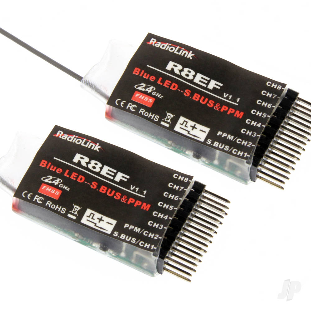 RadioLink T8FB 2.4GHz 8-Channel Transmitter with Bluetooth and 2x R8EF Receivers (Mode 1)-12